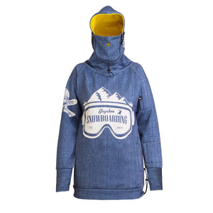 Denim women's snowboard hoodie - water repellent GAGABOO