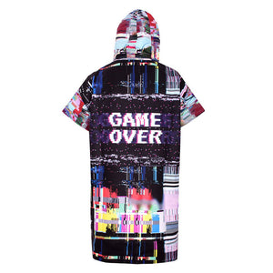 Game Over men's quick-dry surfing poncho / change robe