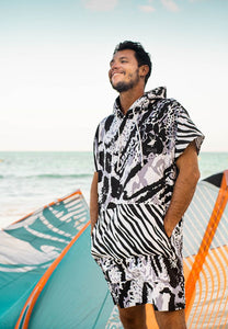 Tanzania men's quick-dry surfing poncho / change robe