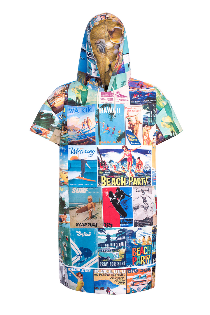 Surf History men's quick-dry surfing poncho / change robe