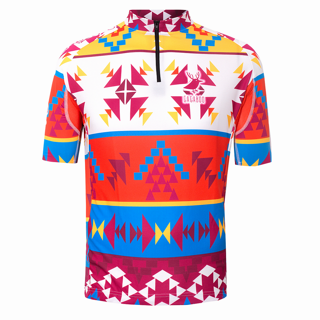 Navajo men's cycling zip jersey - short sleeve